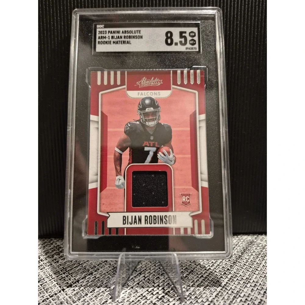 2023 Absolute Bijan Robinson #ARM-1 Rookie Material SGC Graded 8.5 (RC) Falcons